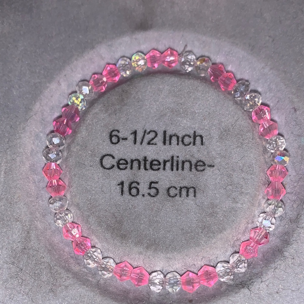 Pink and Aurora borealis Crystal stretch Bracelet